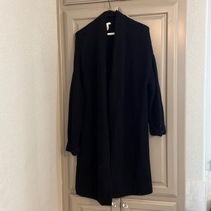 Long black oversized knit cardigan